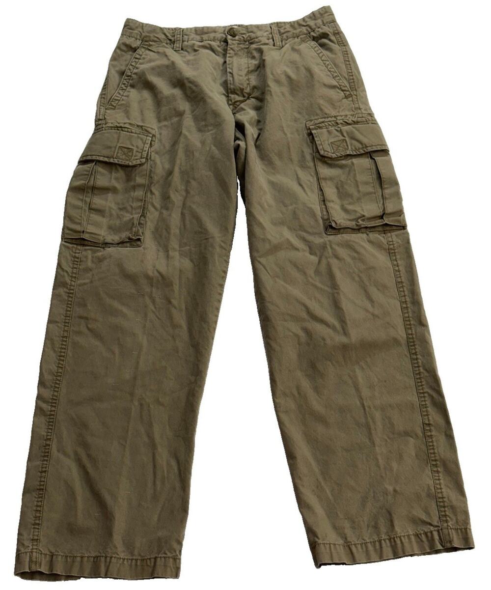 Saks Fifth Avenue Threads Cargo Pants Mens 30x30 Olive Green Cotton Y2K